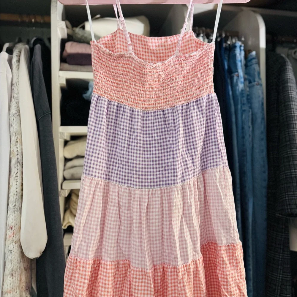 Tiered Gingham Plaid Mini Dress